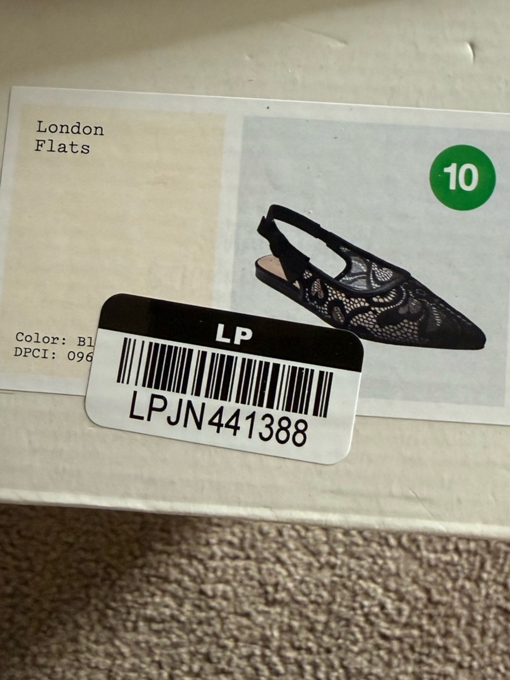 a new day Black Lace Pointed Slingback Flat - Picture 4 of 4
